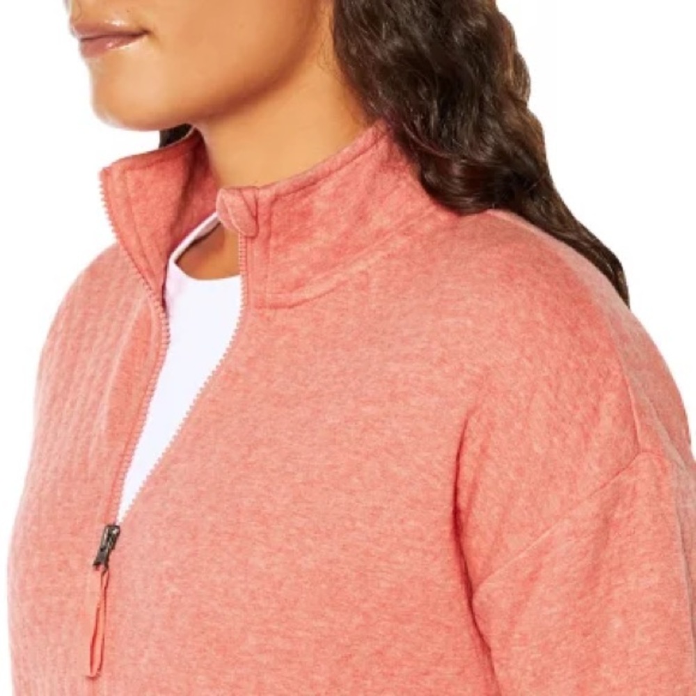 Eddie Bauer quilted half zip pullover sweater plus pink long sleeve XXlarge 2x - Picture 5 of 12